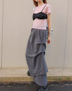 satin shirring short bustier