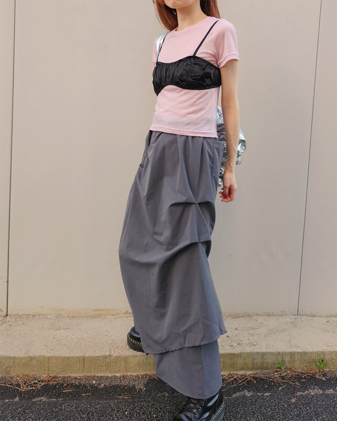 satin shirring short bustier