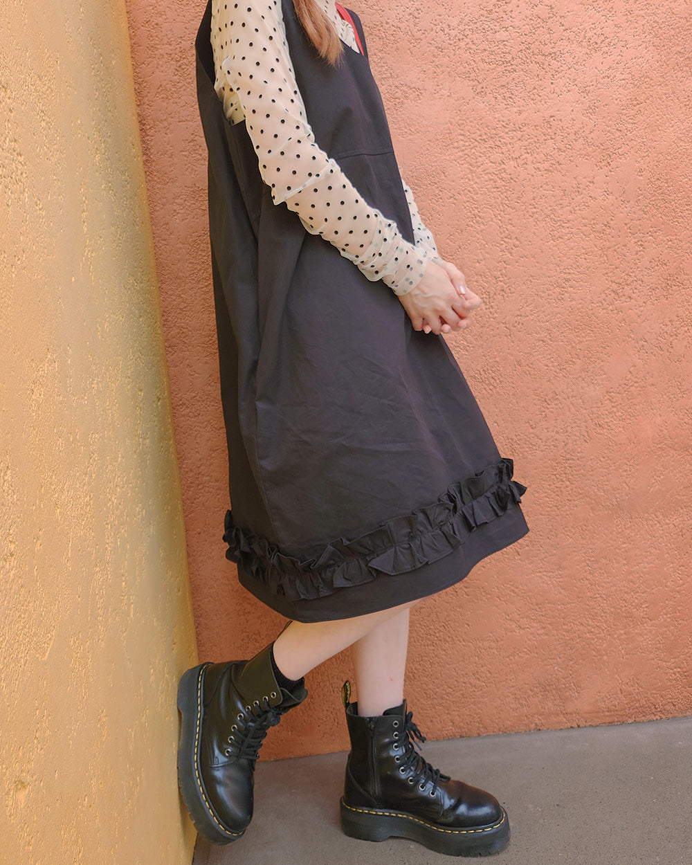 hem frill over midi dress
