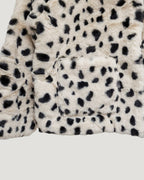 dalmatian pattern collar fur jacket
