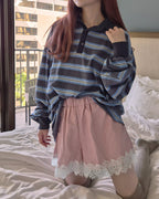 multi stripe rugby shirt