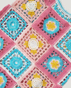crochet knit flower mini dress
