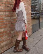 shirring balloon mini dress