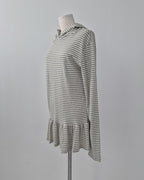 stripe hem frill food T