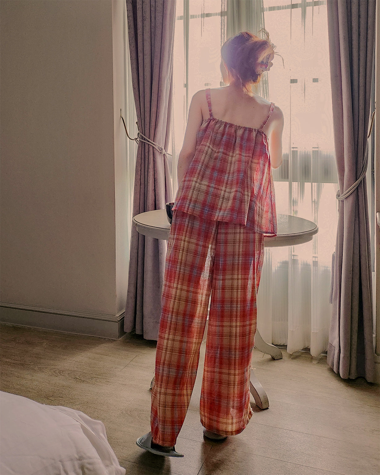 check lace point pajama (2点セット)