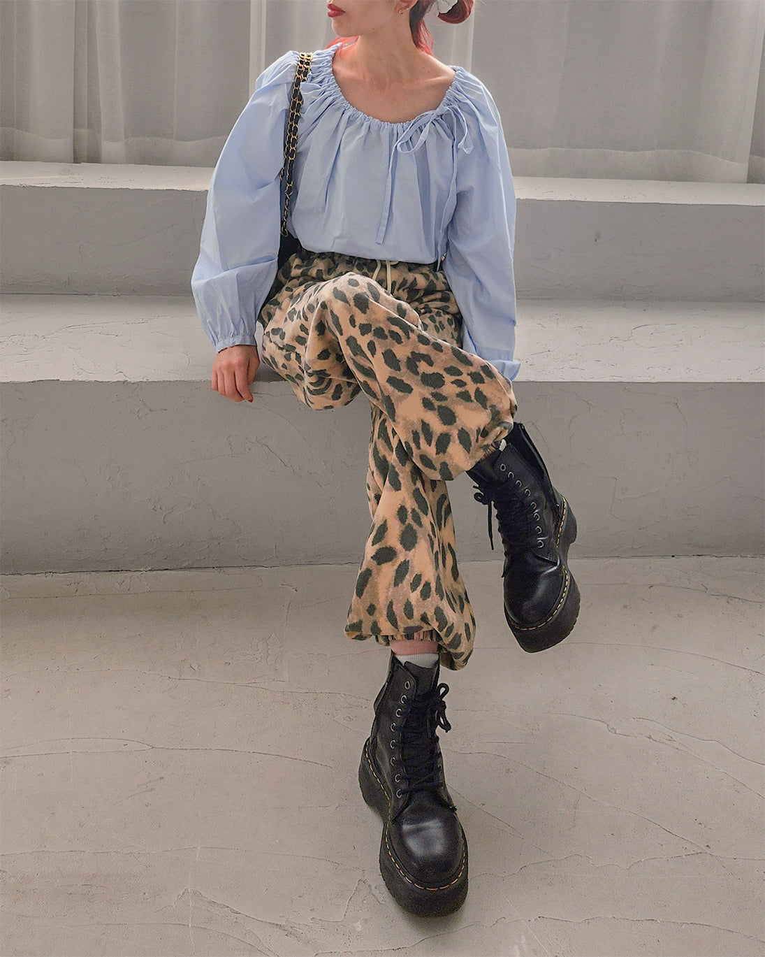 leopard sweat jogger pants