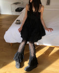 lace hem frill pants
