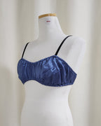 satin shirring short bustier