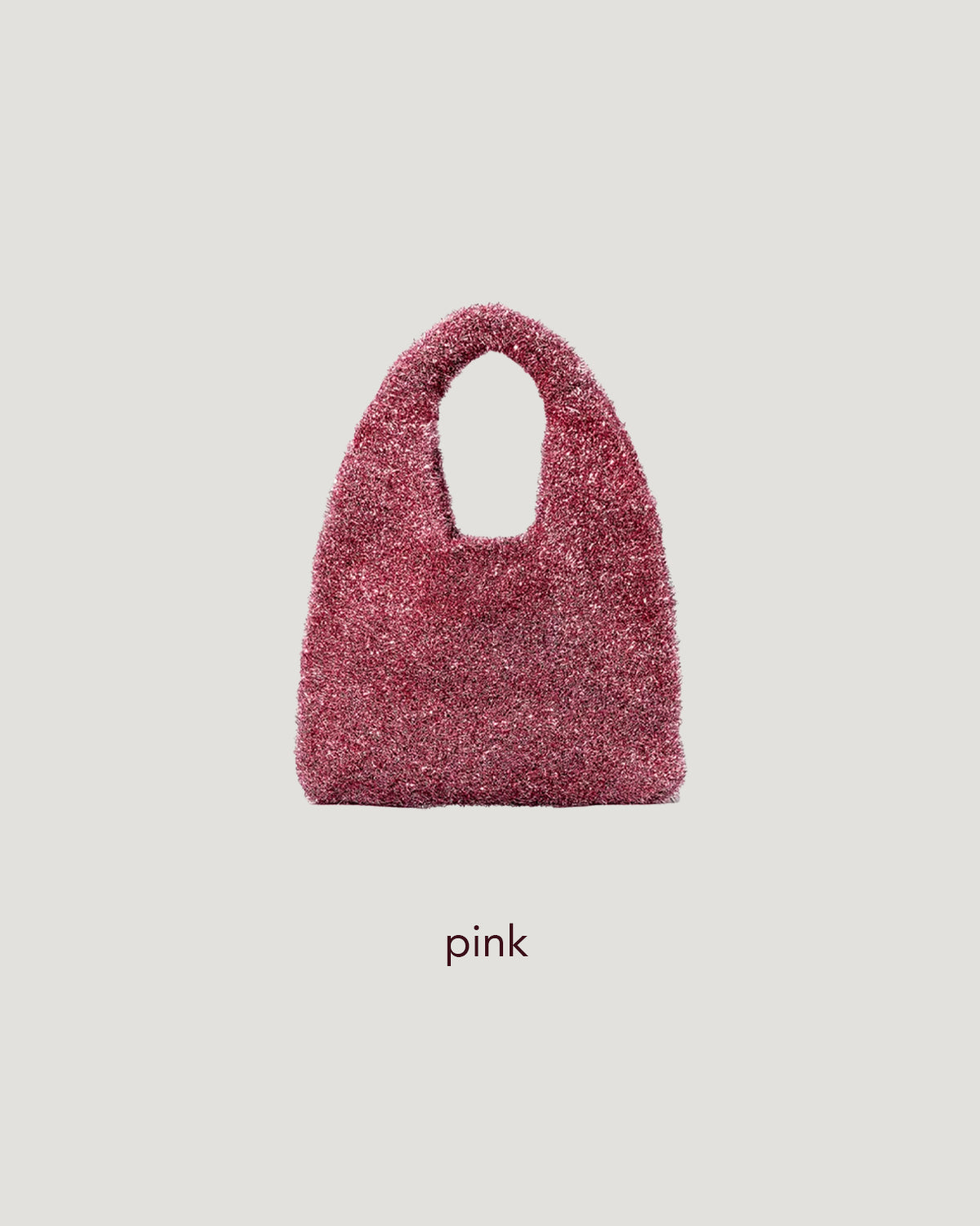 glitter knit mini bag