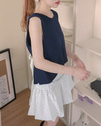 back ribbon knit vest