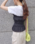 shirring bustier