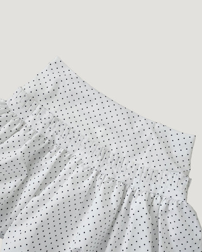 dot frill balloon mini skirt