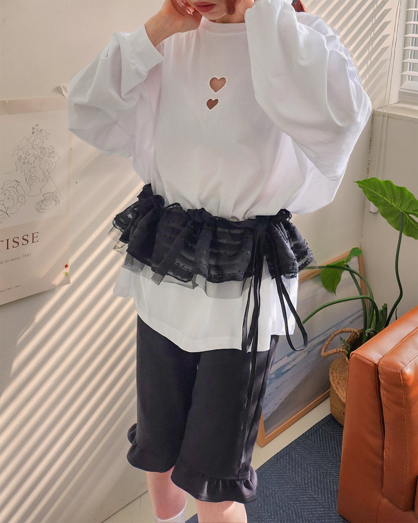 lace frill layered belt