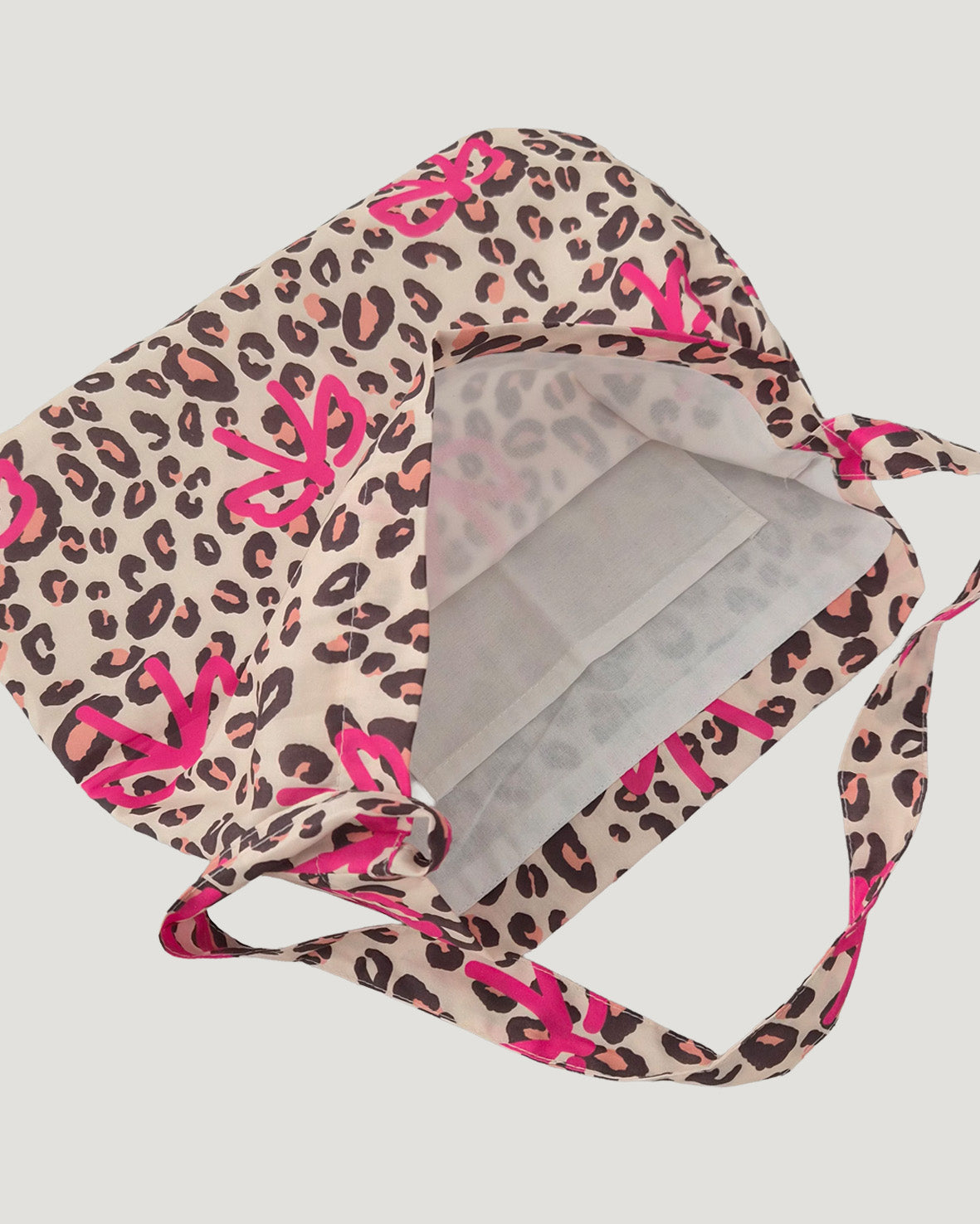 leopard ribbon pattern tote bag