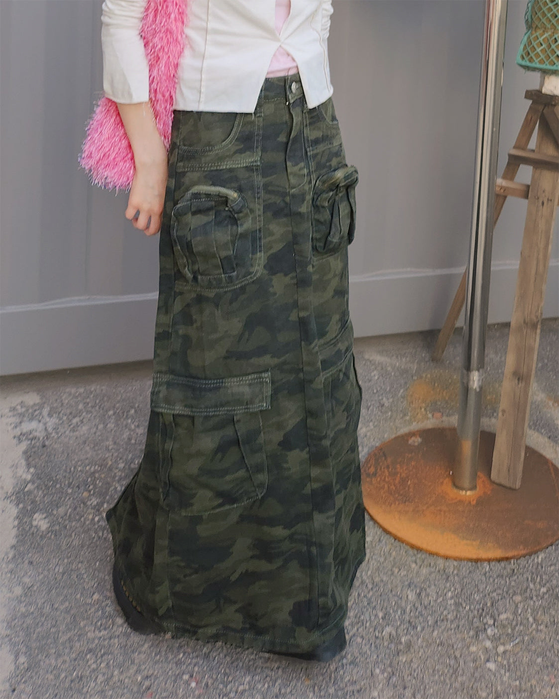 camouflage cargo skirt