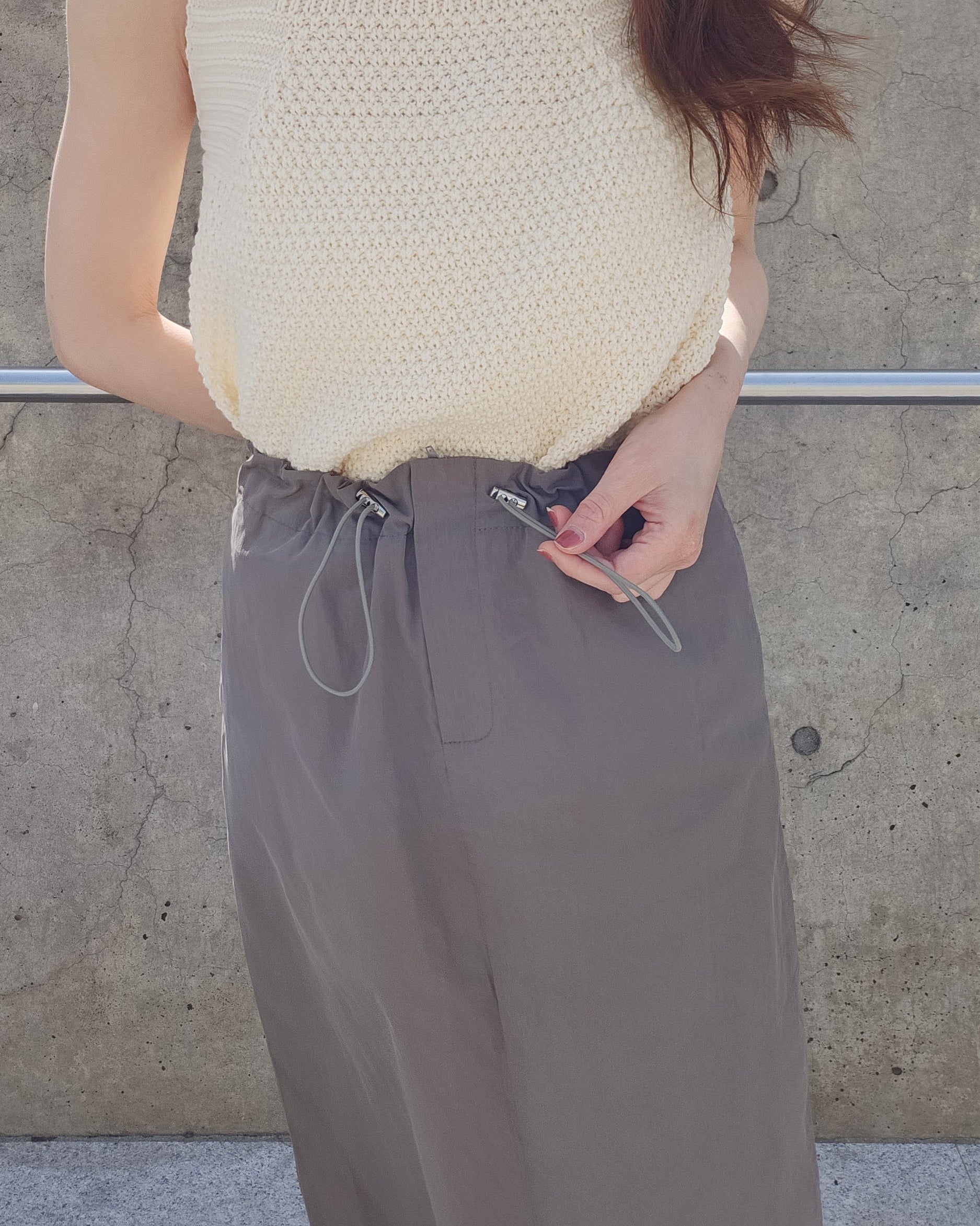 H line waist string skirt