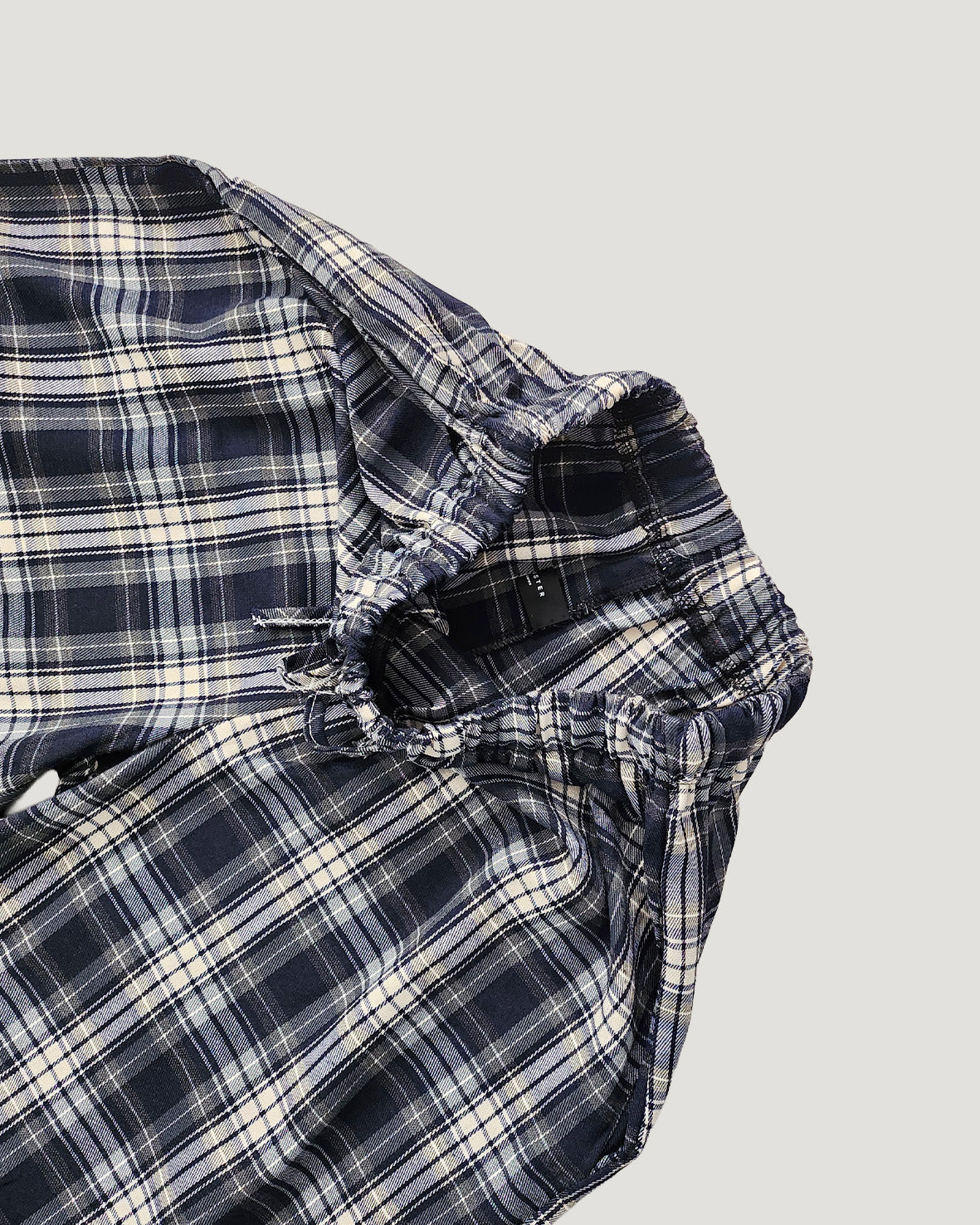 check draped wide pants