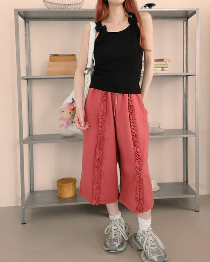 ribbon SET sleeveless knit