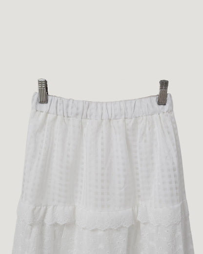 cotton tired long skirt