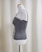 gingham check lace point camisole