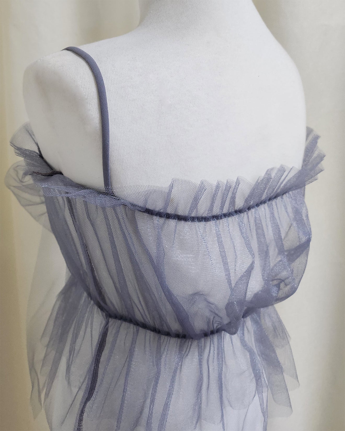 tulle sheer ribbon bustier