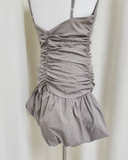 shirring balloon mini dress