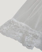 sheer lace frill mini dress
