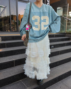 tiered volume frill tulle skirt
