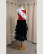 tiered volume frill tulle skirt
