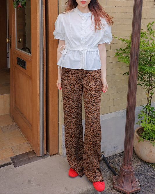 leopard mellow pants