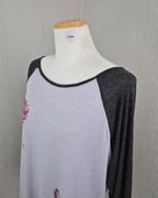 flower raglan sleeve T