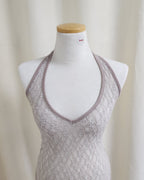 lace sheer halter neck bustier