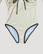 dot long sleeve swimwear