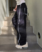 lace line sweat jogger pants
