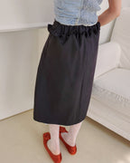 waist frill pleats middle skirt