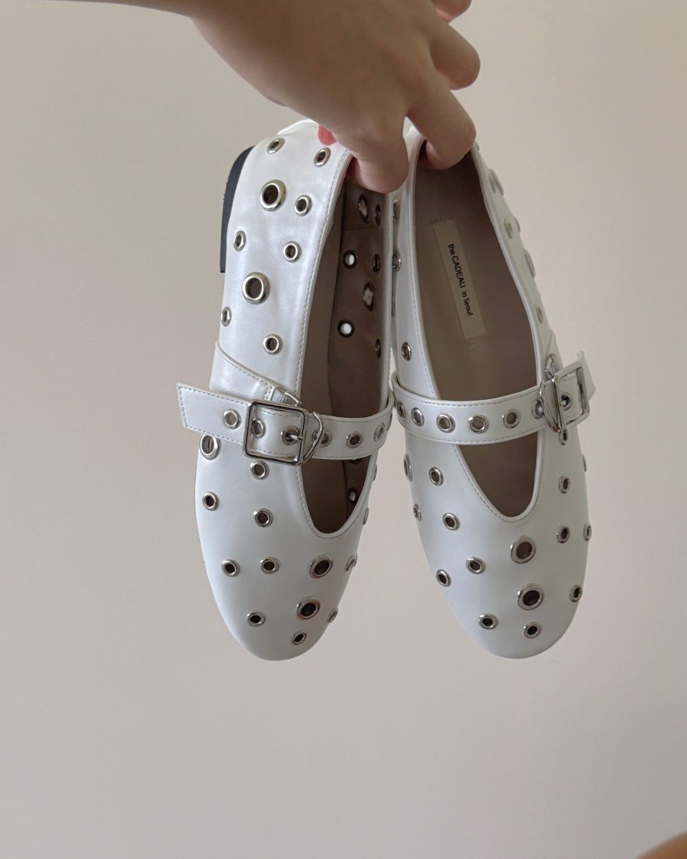 studs mary jane flat shoes
