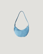 faux suede half moon bag