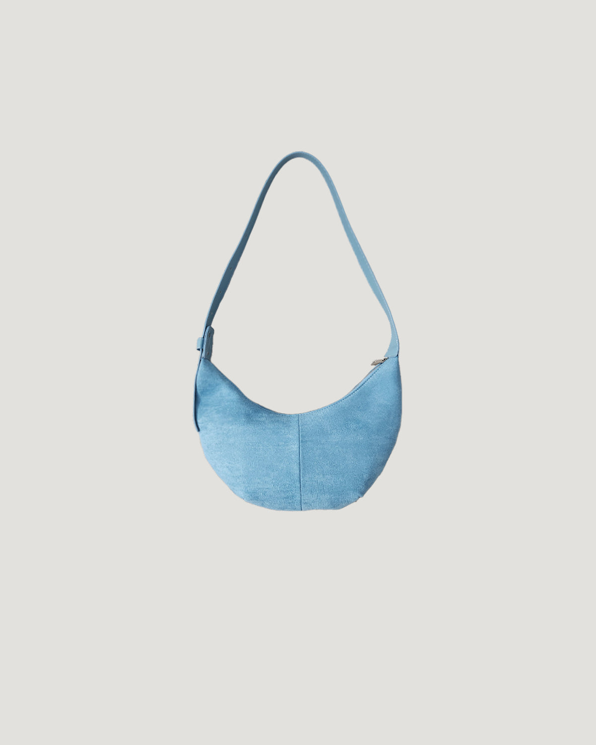 faux suede half moon bag