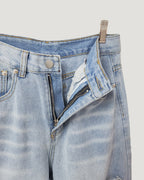 ribbon denim pants