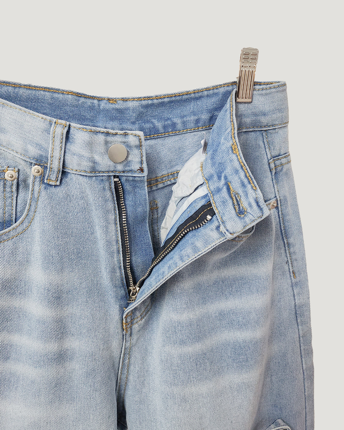 ribbon denim pants