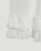 lace hem frill pants