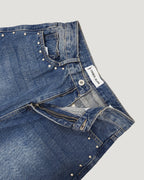side studs wide denim
