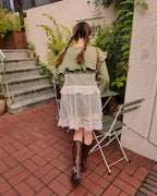 sheer lace frill mini dress