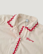 red ribbon embroidery cotton jacket