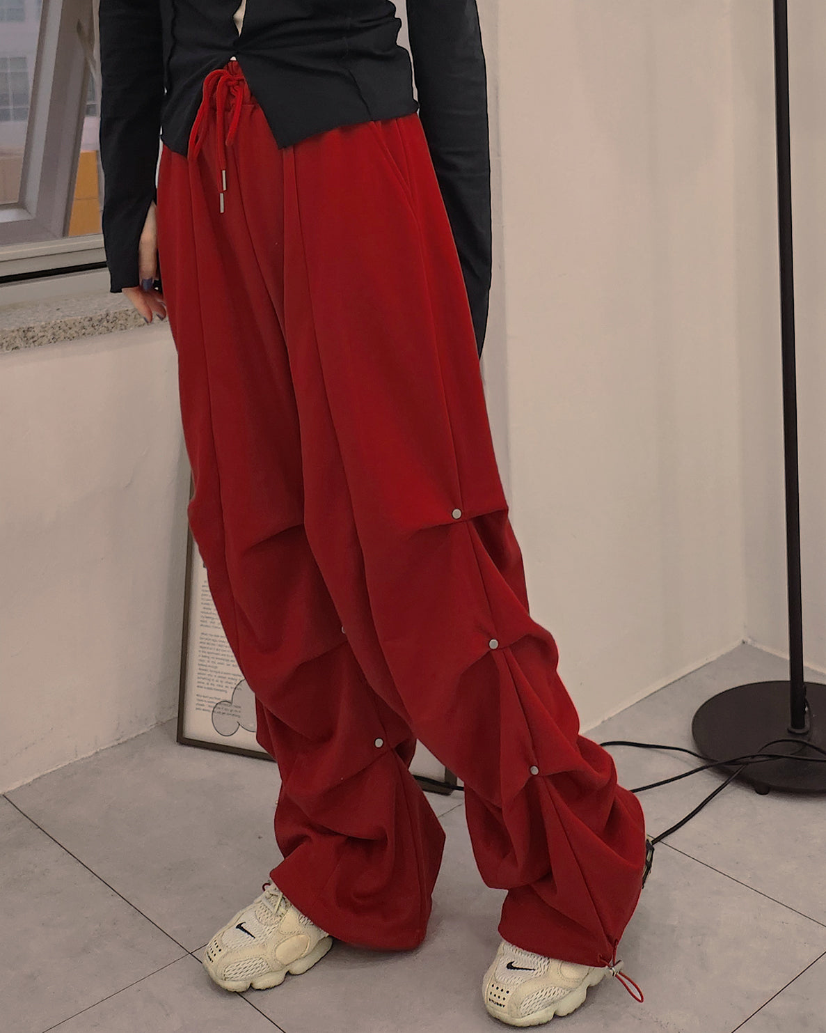 shirring light sweat pants
