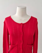 pocket point round neck cardigan
