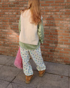 flower pattern fleece jogger pants