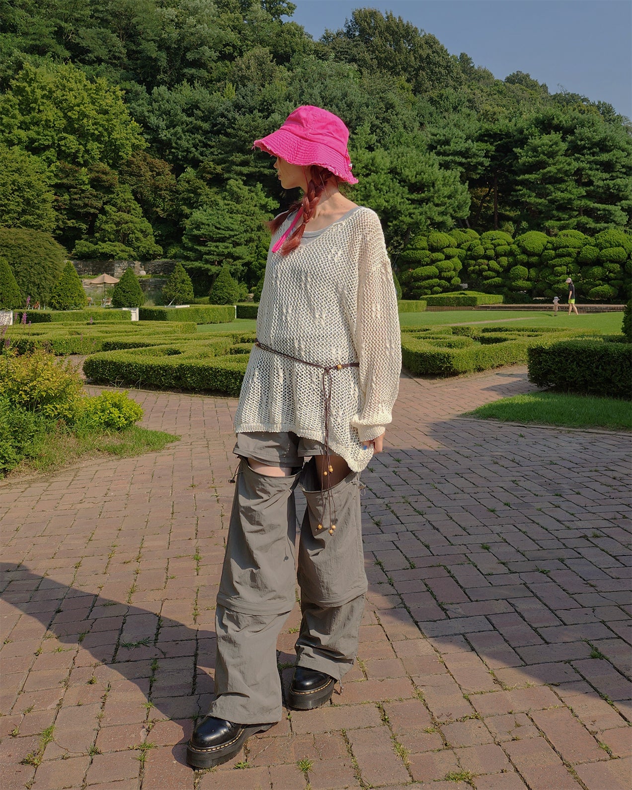 oversize mesh knit (belt SET)