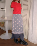 rose motif frill sheer skirt