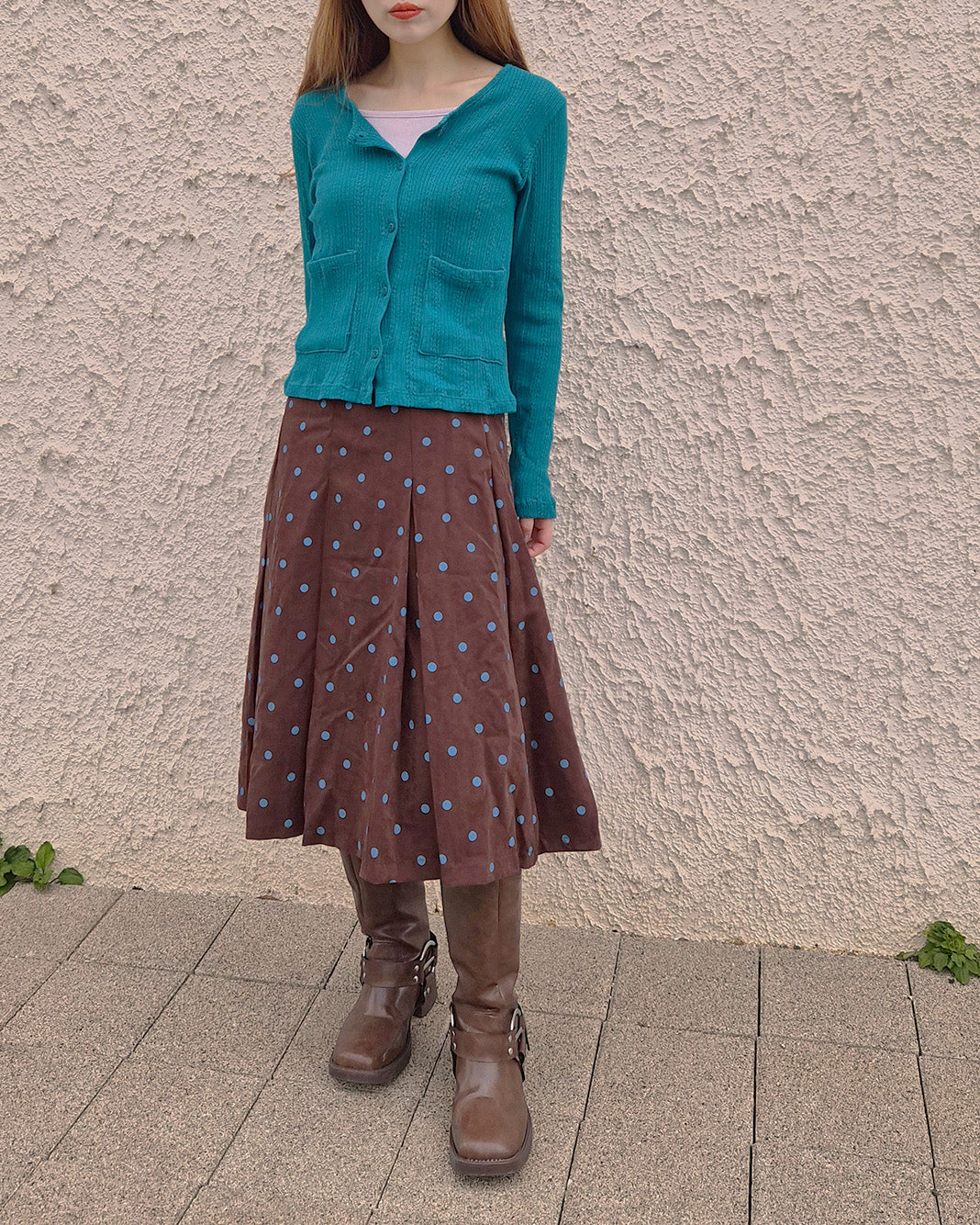 pocket point round neck cardigan